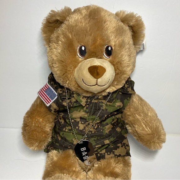 Build A Bear Lil Brownie Cub Brown Teddy Bear Stuffed Animal in Military Outfit - Picture 6 of 9